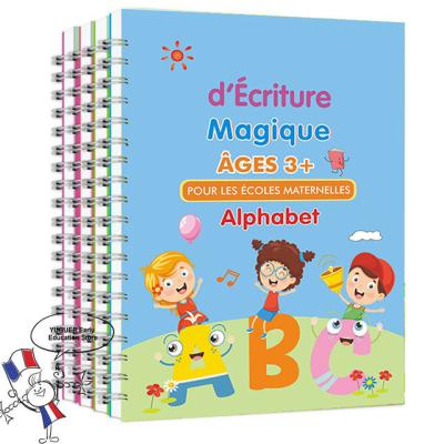 China Recycled French Alphanumeric Calligraphy Writing Children Common 3d Flute Letters French Common Children Language Reusable Calligraphy Tracking Book for sale