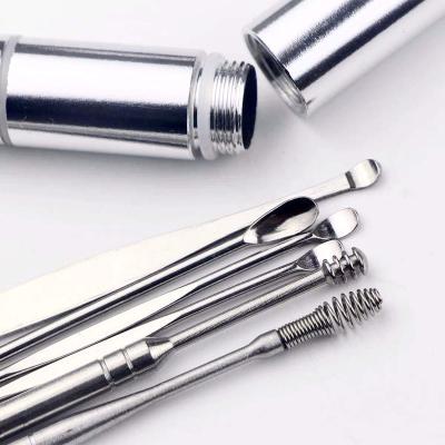 China Professional Portable Stainless Steel Ear Picker Set Portable Handy Remover Tool Earwax Remover Tool for sale