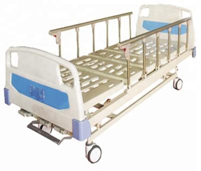 China Hospital Bed Multi Height Manual Hospital Bed Headboard Light 3 Crank Medical Hospital Bed ABS for sale