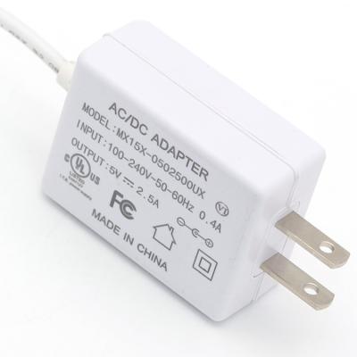 China Tablet UL 5V 1A 1.5A 2A 2.5A USA Plug USB Wall Travel Phone Charger with Cable for sale