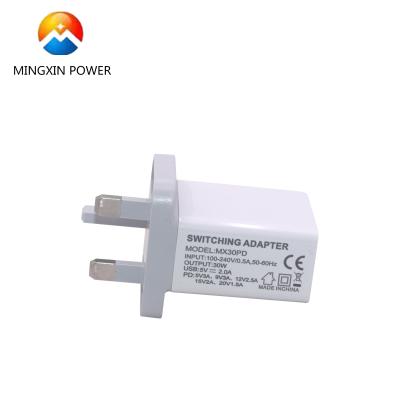 China MP3/MP4 Fast Charging Player EU/UK/US/KR Plug 30W Power Supply USB Charger Type C for sale