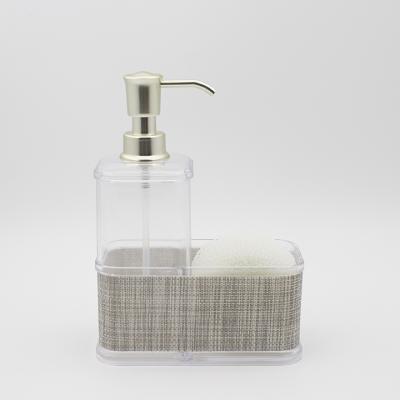 China Sustainable Plastic Dish Wash Soap Pump With Cart Dispenser With Storage Compartment Kitchen Countertops for sale