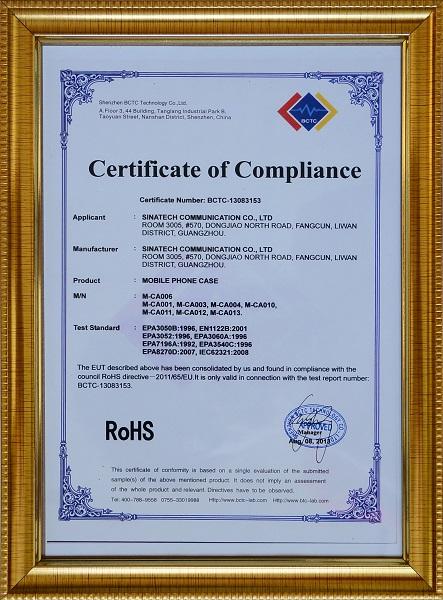 RoHS - Guangzhou Sinatech Communication Co., Ltd.