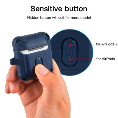 China Luxury Anti-lost Rugged Shockproof For Airpods Case Customized Armor Defender Case For Airpods 1/2 Pro Airpods for sale