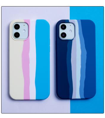 China Original Liquid Protector Cover Rainbow Silicone Phone Case For Samsung Galaxy A32 A52 Silicone Case for sale