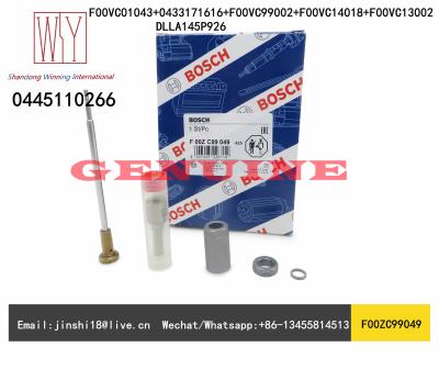 China Bosch Genuine and New Nozzle Valve Kits F00ZC99049(F00VC01043+0433171616+F00VC99002+F00VC14018+F00VC13002) for0445110266 for sale