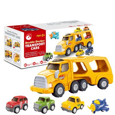 China Playing Popular Hot Selling Toy Plastic Transporter Toy Imagination Trailer Truck Develop Educational Toys for sale