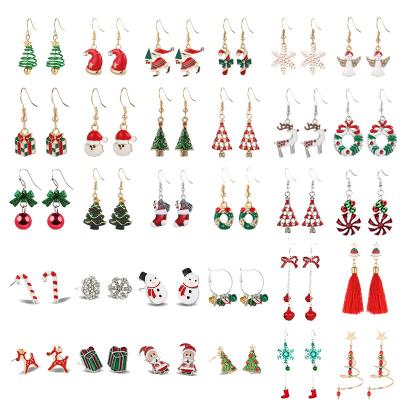 China Wholesale New Arrival Vershal A3-1 Christmas Trees Drop Earrings Oil Drop Santa Elk Stud Earrings For Women Jewelry for sale