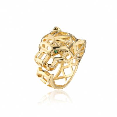 China Vershal C003 CLASSIC High Quality Real 18k Gold Plated Unique Design Hollow Panther Finger Ring for sale