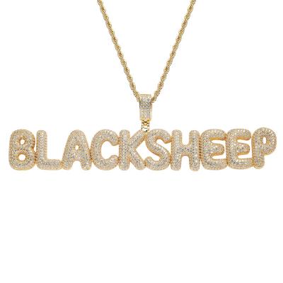 China Religious Vershal B012 Customized Letter Necklace 18k Real Gold Plated Luxury CZ Letters Pendant Necklace for sale