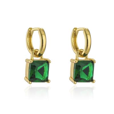 China Vintage Vershal A009 Vintage Style Zircon Drop Earrings Colorful Real 18K Gold Plated Earrings For Women Jewelry for sale