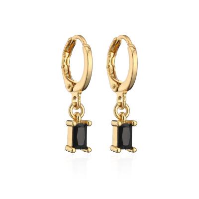 China Vershal A015 CLASSIC Hot Sale 18k Gold Plated Minimalist Colorful Gemstone Dangle Earrings for sale