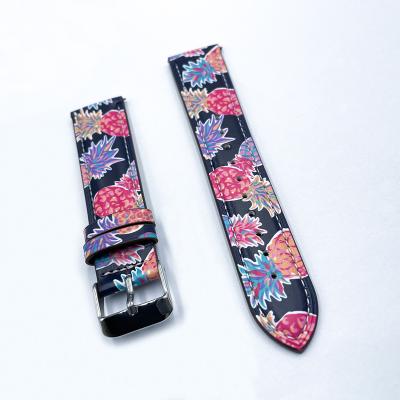 China Leather Pattern Print 3d Custom Printed Sport Wrist Strap Unique Colorful Printing On Silicone Rubber Smart Watch Straps For Apple Watch for sale