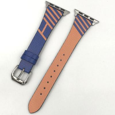 China Leather Suitable for Apple Watch Straps  Customized color printed logo  Head layer cowhide iwatch for sale