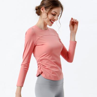 China Breathable Gym Yoga Sport Long Sleeve Top T-Shirt Running Yoga Dress Top For Women for sale