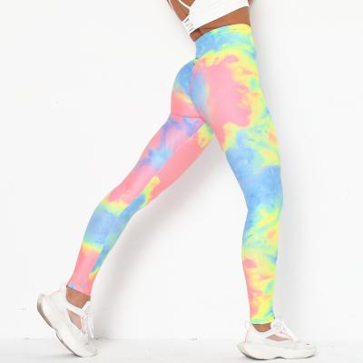 China Custom Printed Women Fitness Workout Tights High Waisted Breathable Yoga Leggings Butt Lift Yoga Pants Gaiters for sale