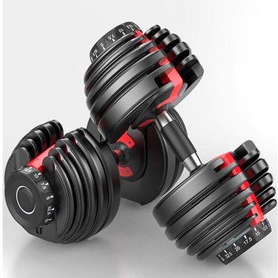 China Home Use Cheap Lifting Dumbbells 24kg Set Fitness Workout Gym 52.5lbs Standard Free Weights Smart Adjustable Dumbbell Pounds for sale