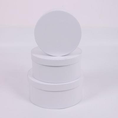 China 2245 Beauties Handmade Cardboard Round White Box For Flowers for sale