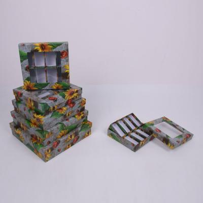 China Recyclable high quality 611 Shihao suqre gift box with clear PVC window for sale