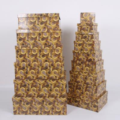 China Handmade Luxury Packaging Box Rectangle Cardboard Paper Gift Box Set Of 15 PCS for sale