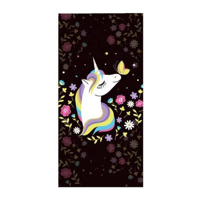 China Wholesale Promotional Cheap Kids Novelty QUICK DRY Unicorn and Rainbow Printed Beach Towels Blankets for sale