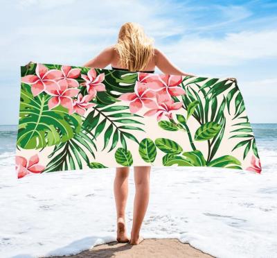 China Wholesale Cheap Summer Hawaii Microfiber Rectangle Beach Towels Tropical Printed Yoga Towels QUICK DRY for sale