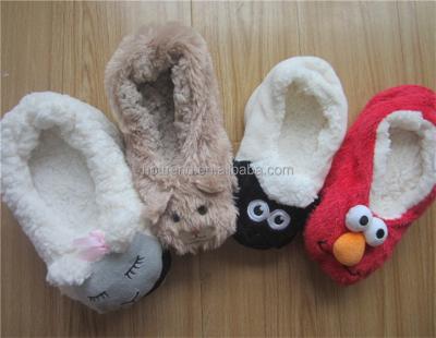 China Women Anti-skid Ladies Ballerina Slipper Shoes Fluffy Home Socks With 3D Animal Pom Poms Main Characters for sale