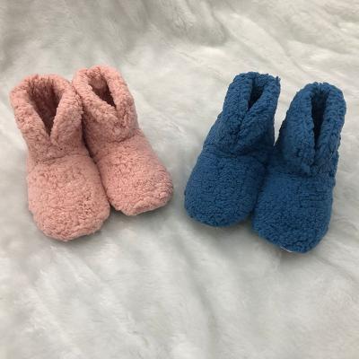 China Winter Warm Faux Sherpa Floor Room Home Booties Boots Indoor Slippers Ladies Women Maid Slippers With TPR Outsole for sale