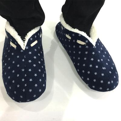 China Winter Sherpa Warm Mens Ladies Ladies Maids Unisex Winter Striped Suede Indoor Lounge Home Slipper Booties Booties TPR Boots Unique Stocks for sale