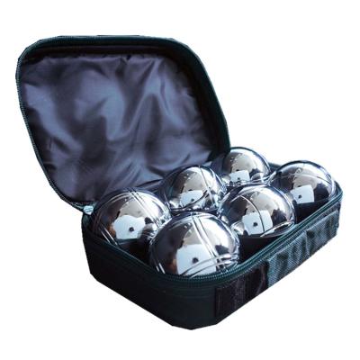 China Custom Made Steel Pine Wood Petanque Bocce Ball Set For Garden Games With Nylon Bag for sale