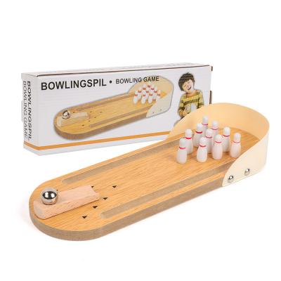 China Mini educational wooden finger bowling set for kids for sale