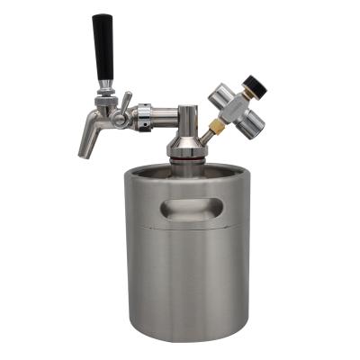 China ss304 Food Grade And Plastic 2L Mini Keg Drinking Dispenser With American Tap for sale