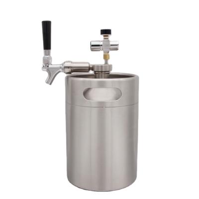 China Mini Beer Keg Detachable Aluminum Regulator and Easy Spout Storage Under Pressure - Homebrew 2/3.6/4/5/8/10 Liters Beer Shaker Dispenser for sale