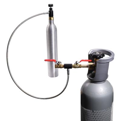 China 0.2L CNG Gas Cylinder Refill Adapter Hose Kit Refillable Draft Beer Soda Sparking Reusable Beverage CO2 Gas Cylinder for sale