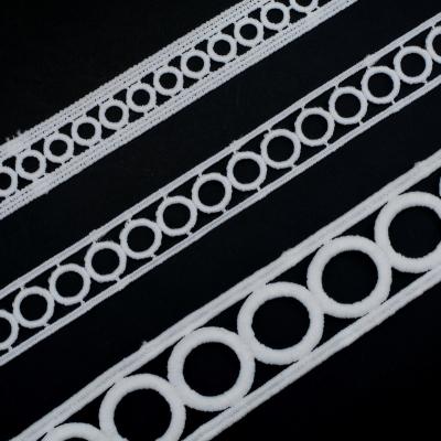 China Real workable lace trim crochet embroidery for sale