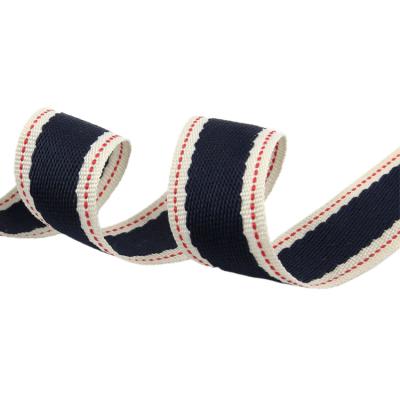 China Durable Jump Stitch Polyester Ribbon Intercolor Navy Blue Jacquard Net Tape Jacquard Webbing for sale