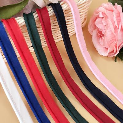 China Viable Stain Solid Color Piping Tape Beading Uniform Color Chef School Uniform String Roll Stain Solid Color Piping Tape for sale