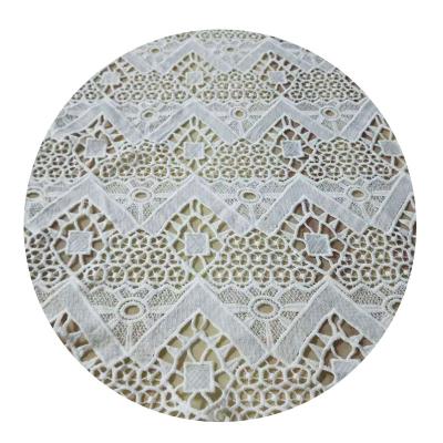 China Viable milk silk embroidery lace clothing fabric wedding dress fabric dress water soluble lace for sale