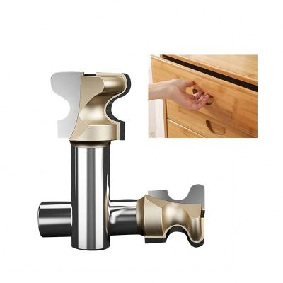 China Carbide Wood Cutting Tools Profile Half Round Bit Cabinet Double Curved Finger Router Bit for Drawer Pull Handle for sale