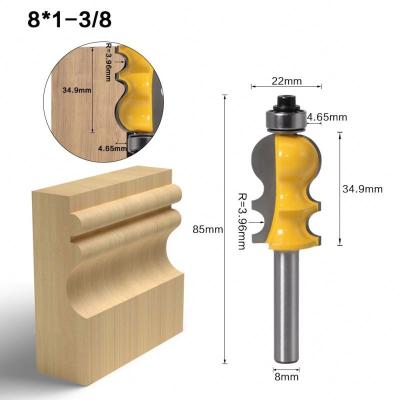 China Woodworking Handrail Casing & Base Edge-forming Woodworking Milling Tools Architectural Molding Router Bit Set for sale