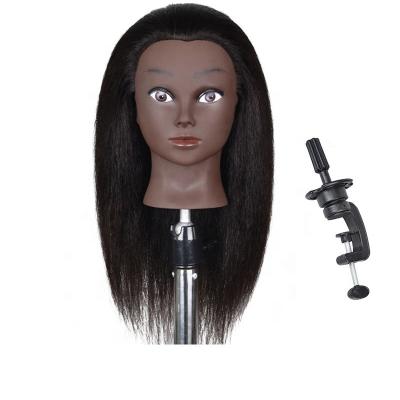 China Amazon Beaten Hair Vendors Humanhair Mannequin Training Master Head With Stand for sale