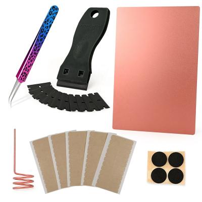 China Promote Hair Styling Skills GlamorDove Tape In Hair Extension Tool Kit Tape Removal Set With Tweezers And Sectioning Ring for sale