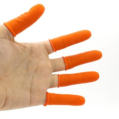 China Wholesale Color Finger Protector Latex Heat Resistance Finger Cradles Orange Anti Static Rubber Cradles Finger Tips For Pre Bonded Hair Extensions for sale