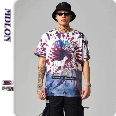 China Custom Printing Anti-Wrinkle T-shirt Wicking T-shirt Sleeve Tie Dye Short T-Shirt for sale