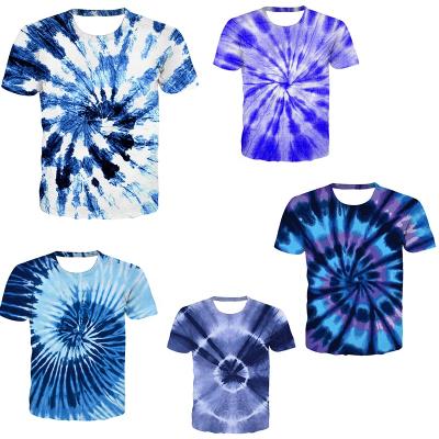 China Custom Anti-Shrink Logo Tie Dye Unisex T-Shirts Digital Printed Short Sleeve for sale