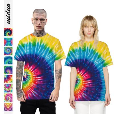 China Good Quality Anti-Shrink Men and Women Tie Dye Loose Tops Tie Dye Short Sleeve T-Shirts for sale