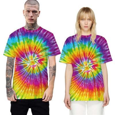 China Wholesale Custom T-shirt Fashion Men's Summer Anti-Shrink New Printing Casual Loose Tie-Dye T-shirt for sale