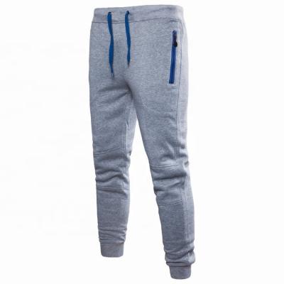 China Men Breathable Jogger Sweatpants With Zipper Pocket Waist Solid Color Jogger Track Medium Casual Pants for sale