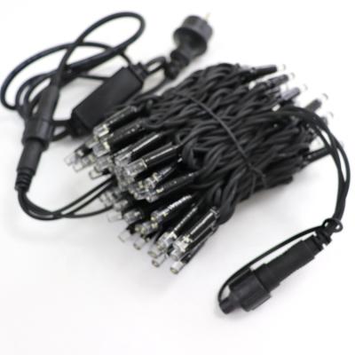 China Luxury UKCA CE ROHS high quality black rubber cable LED fairy light chain 10m 20m for sale