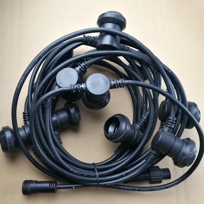 China Indoor Extendable E27 Sockets String Cable 2*1.0 Rubber Festoon Cable 10M for sale